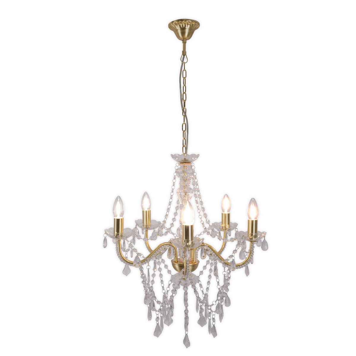 Kroonluchter Cecilia 5-Lichts Goud - Ø 52 cm (E14)