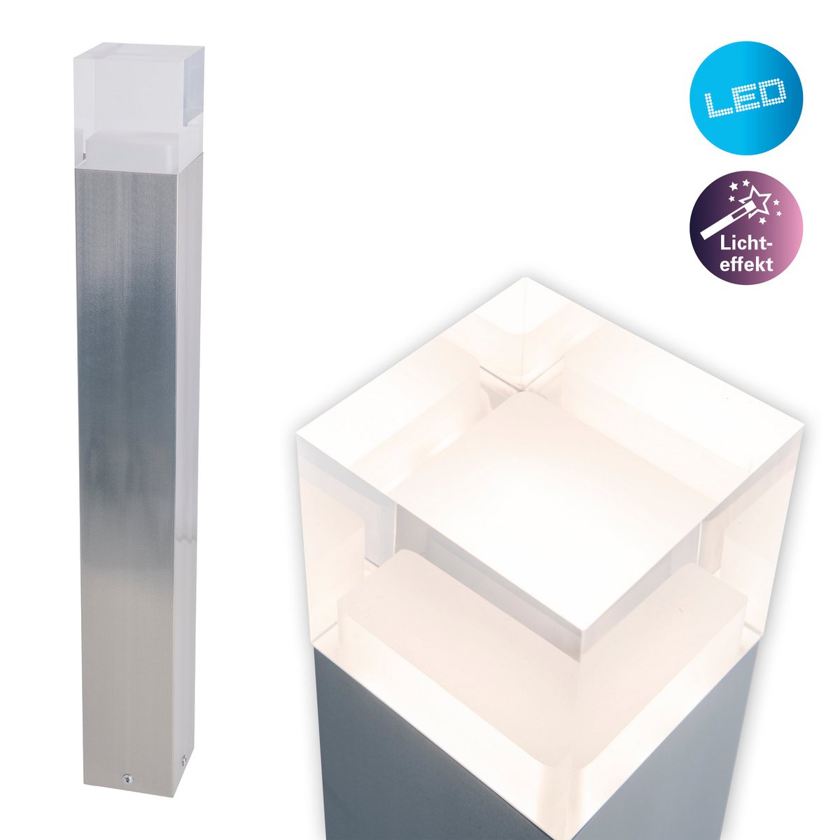 LED Buitenlamp Sokkel Leah Staal