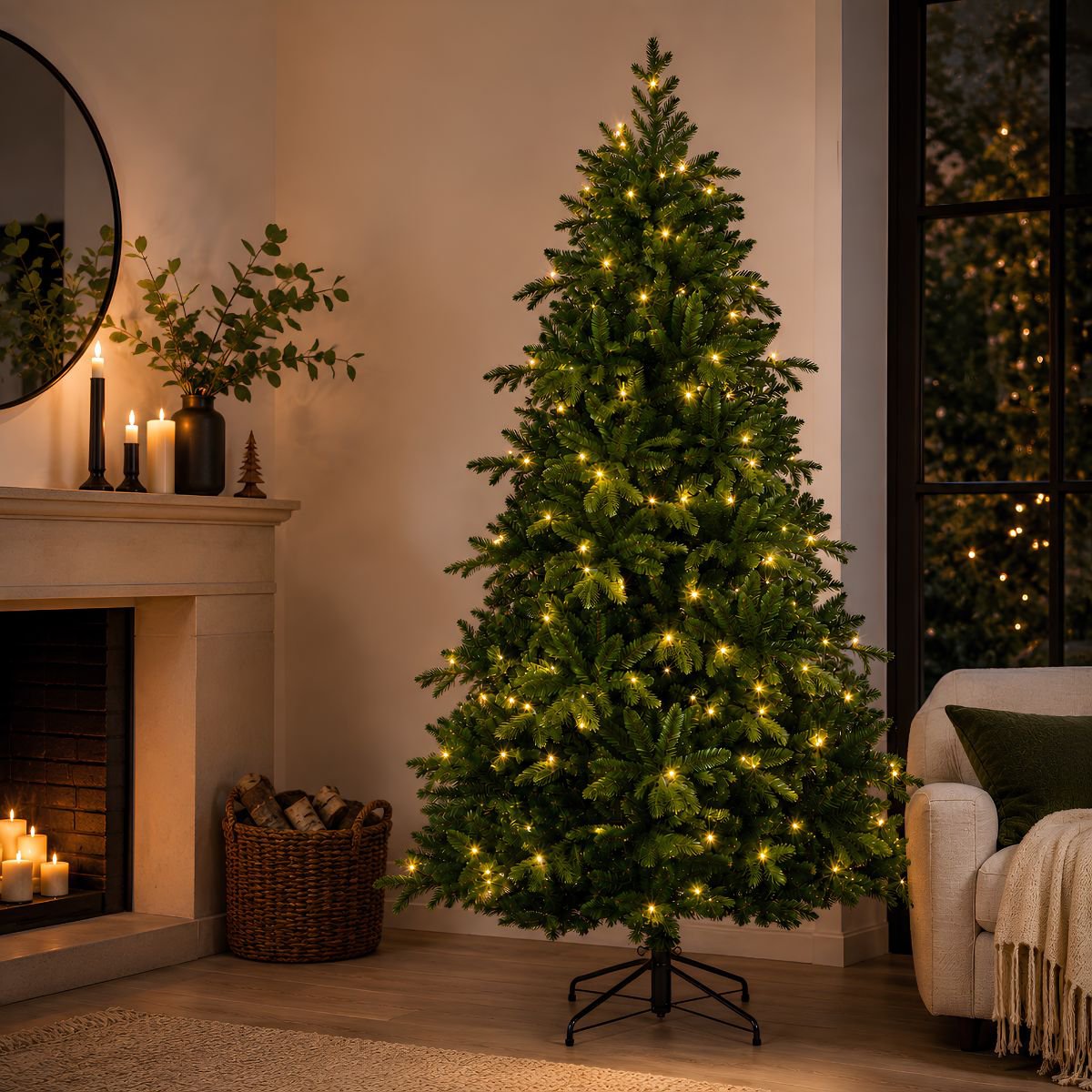 Kunstkerstboom Brampton Verlicht Groen - 215 cm
