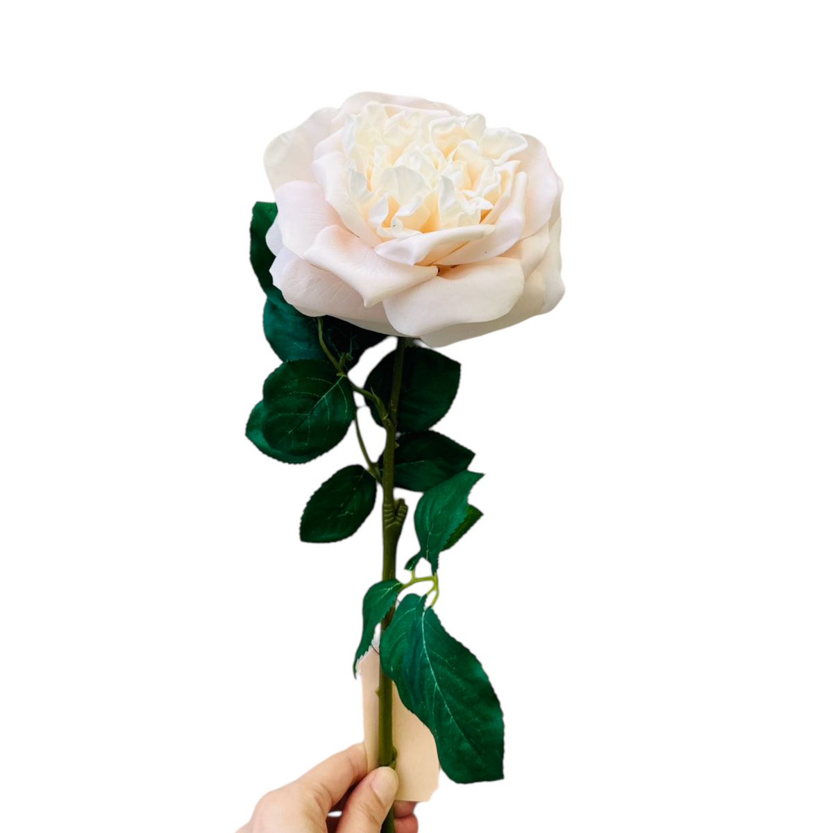 Zijden kunstbloem Hand touch rose rood - 65 cm