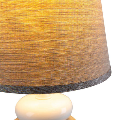 Keramische tafellamp "Stoney", keramische tafellamp in bruin, met E14 - aansluiting, tafellamp voor eetkamer, woonkamer, gang of kantoor, of als een bedlamp, 31 cm hoog - OutHome