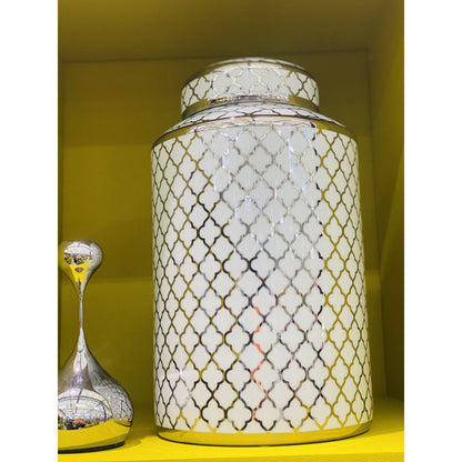Keramische pot Mini wit/goud - 30 cm