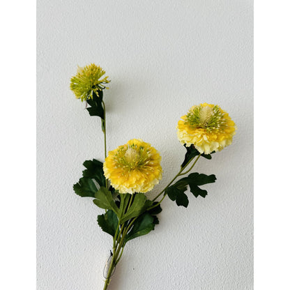 Zijden kunstbloem Scabiosa rood - 80 cm (Set van 2)