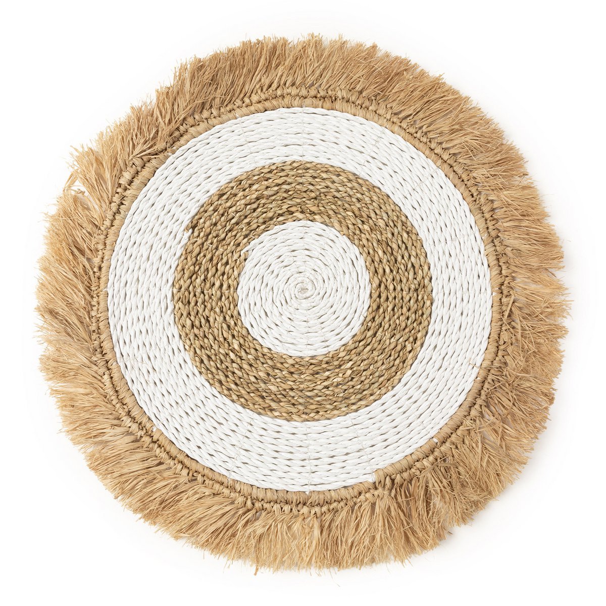 Zeegras raffia placemat Naturel wit - 45 cm - OutHome