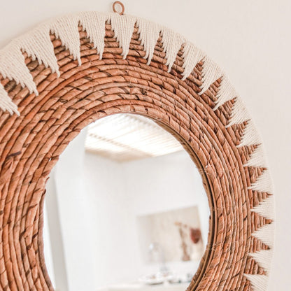 Wandspiegel Boho Awan Katoen - Ø 60 cm