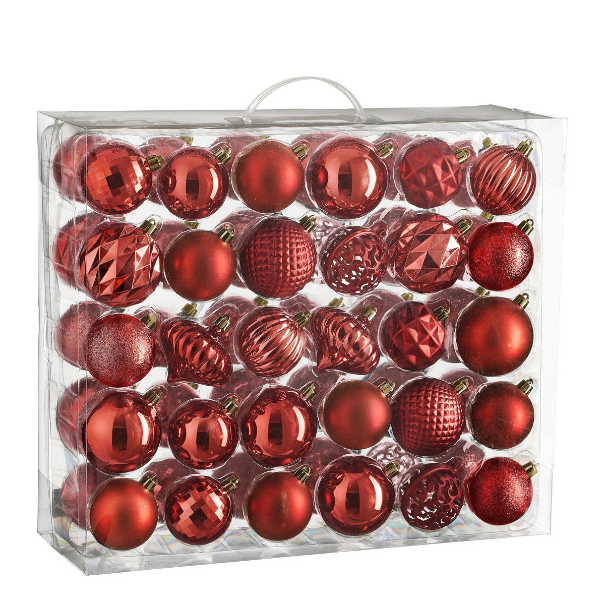 Kerstballen Gerecycled Polystyreen Rood (60 stuks) - Ø 7 cm