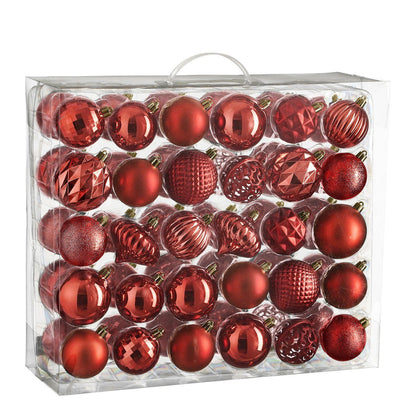 Kerstballen Gerecycled Polystyreen Rood (60 stuks) - Ø 7 cm
