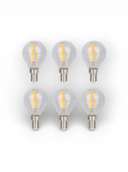 LED-filamentlampen (6-delig) - E14, 4W, Helder Glas