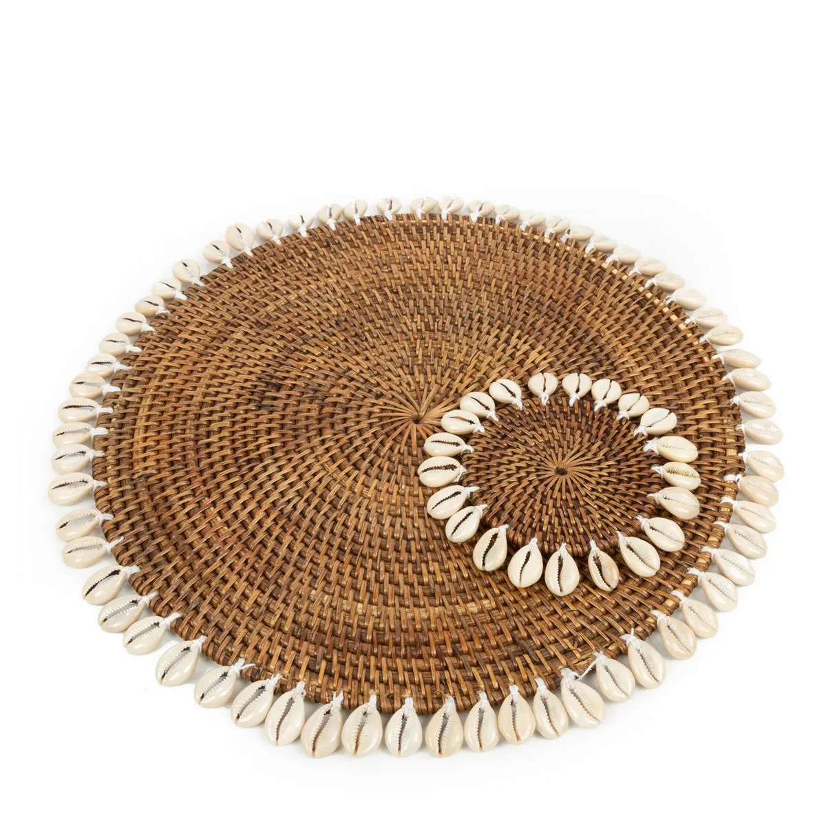 Rattan onderzetter Shell natuurlijk bruin - 15 cm - OutHome