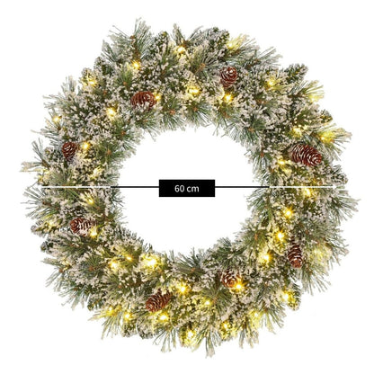 Kerstkrans Vandans Verlicht Groen - Ø 60 cm