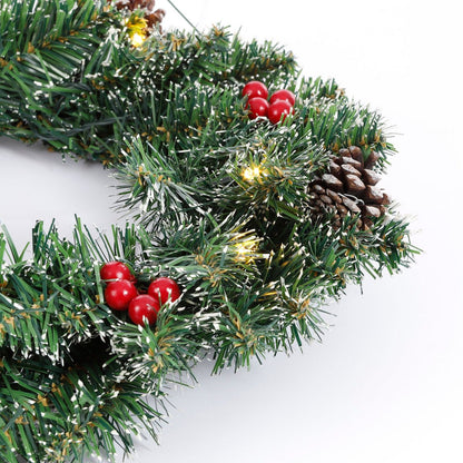 Kerstkrans Creston Verlicht Groen - Ø 60 cm