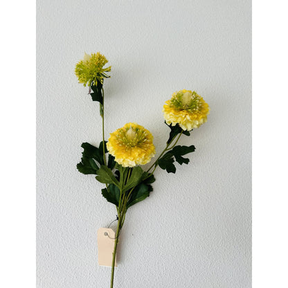 Zijden kunstbloem Scabiosa rood (set van 2) - 80 cm