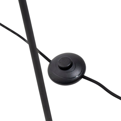 Stapellamp "stelo", moderne vloerlamp gemaakt van zwart metaal en rookglas, E27 - aansluiting, 128,5 cm hoog, voor eetkamer, woonkamer, gang of kantoor, - OutHome