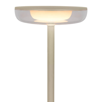 Noteloze tabletlicht "Pasi" voor buiten en binnen, gemaakt van metaal en plastic in beige, dimable, met aanraking en geheugenfunctie, ca. 26 cm hoog - OutHome