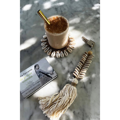 Rattan onderzetter Shell natuurlijk bruin - 15 cm - OutHome