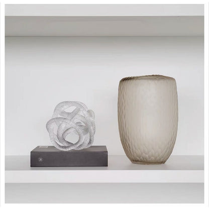 Geknoopte glazen sculptuur M transparant - 15 cm