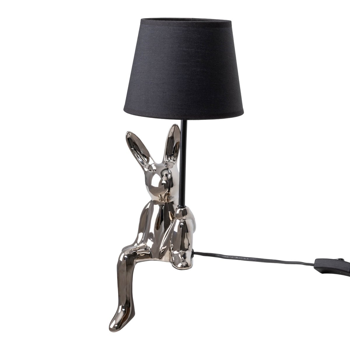 Keramische Tafellamp Helge Zwart/Zilver - 45 cm (Ø 18 cm)