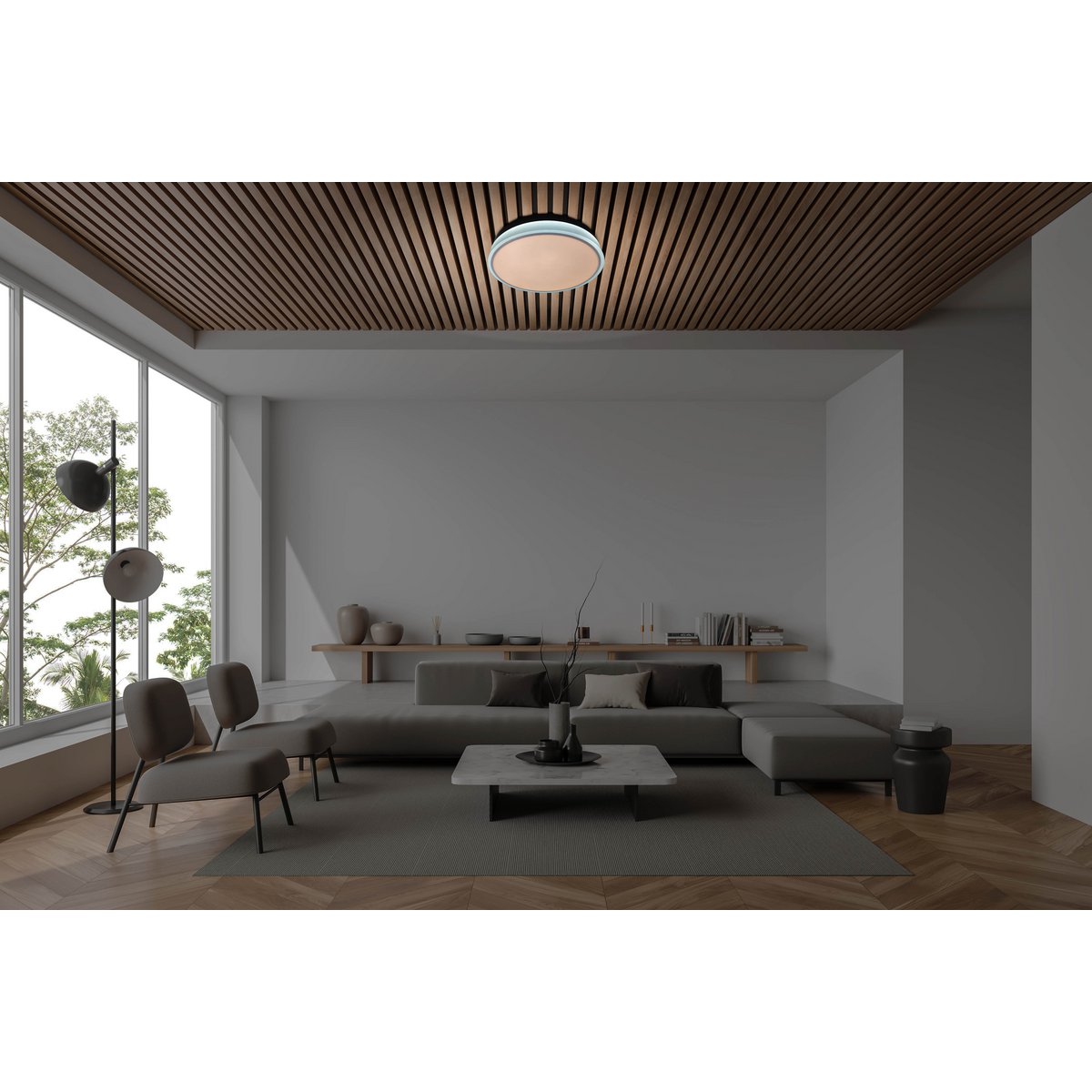 LED Plafondlamp Lola Bruin/Wit - Ø 50 cm (CCT/Nachtlicht)
