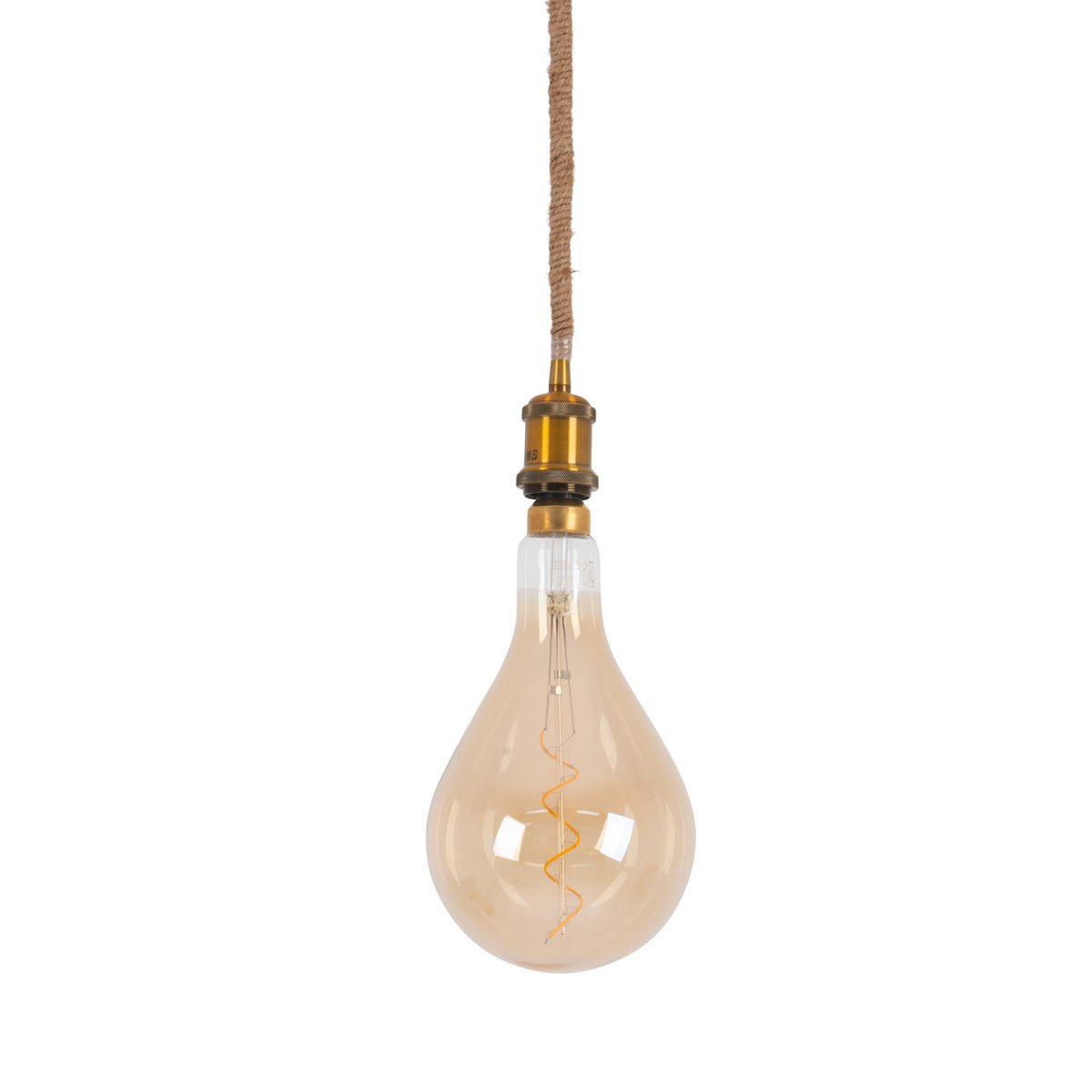 Metalen Hanglamp Ontario Oud Messing/Jute (E27)