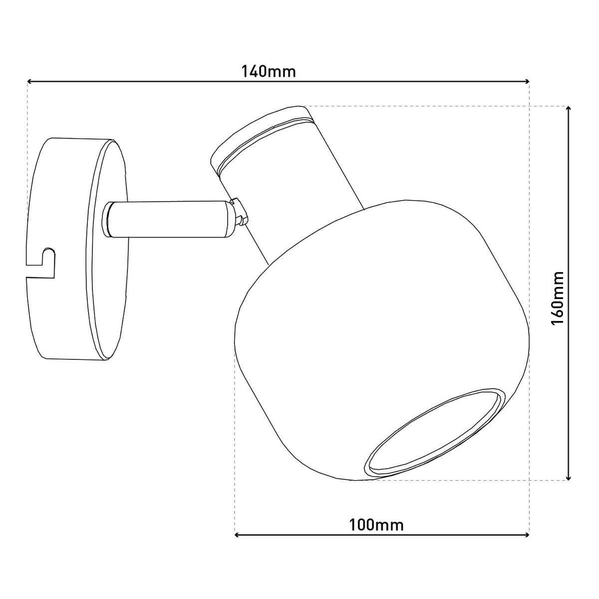 Wandspot Libby Messing/Amberglas - 16 cm (E14) - OutHome