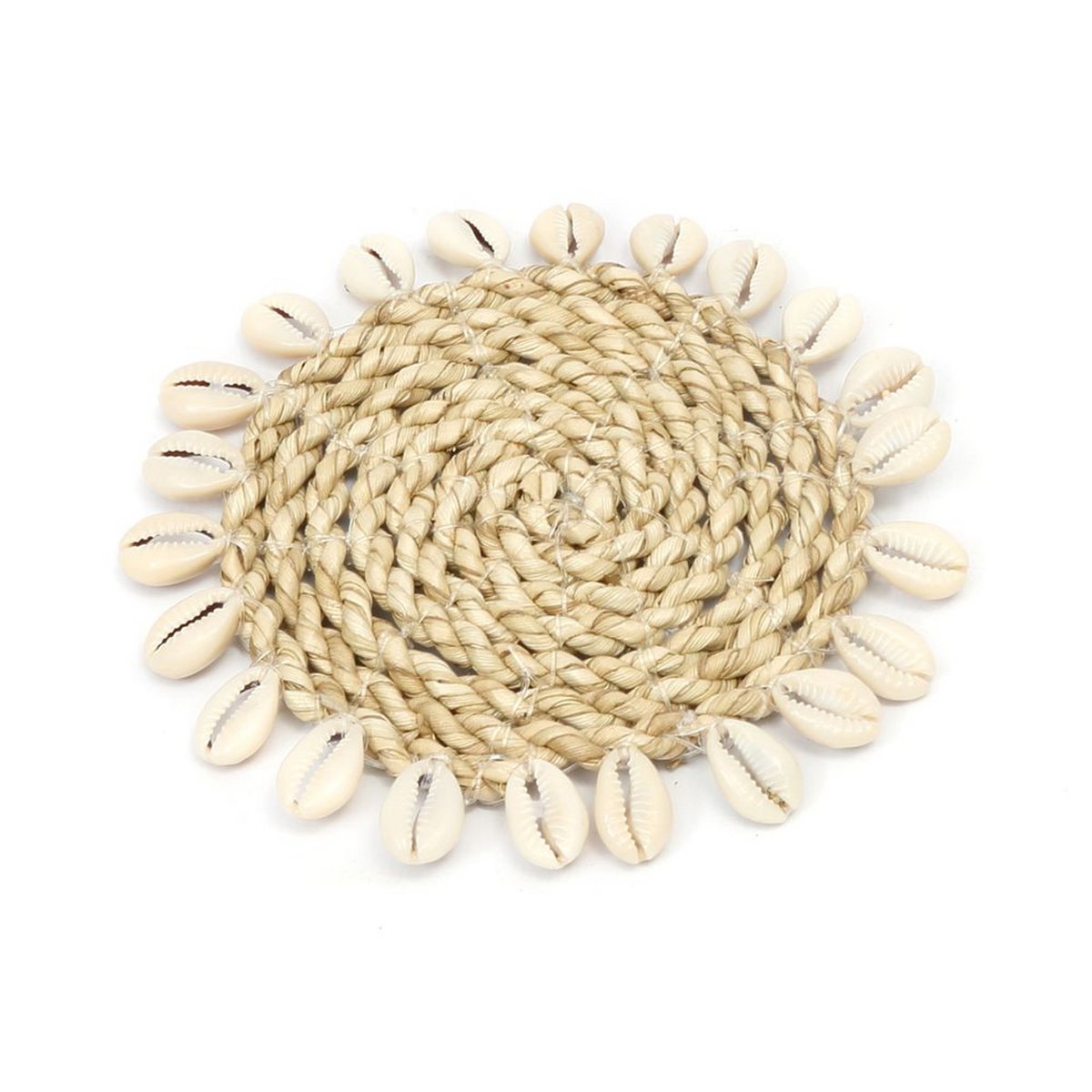 Zeegras onderzetter Seagrass shell coaster naturel