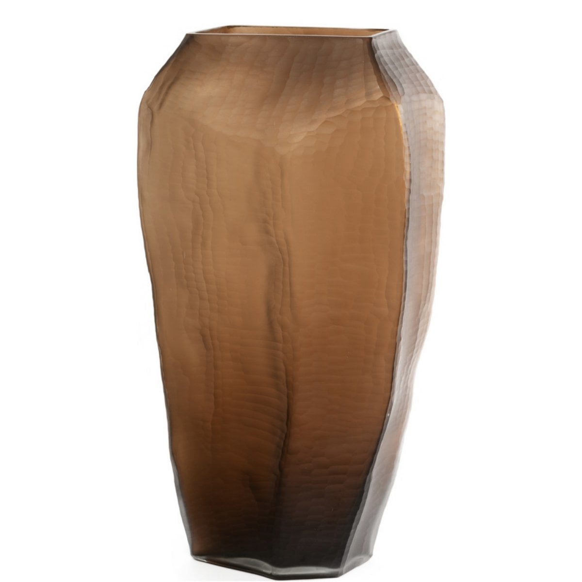 Glazen vaas in chocoladebruin