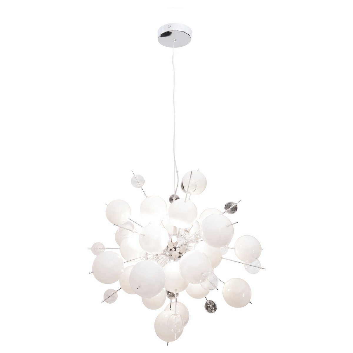 Hanger lamp "explosie" wit gemaakt van metaal en glas, G9 - versies, voor eetkamer, woonkamer, gang of kantoor, hangende lamp ØCA 65 cm - OutHome