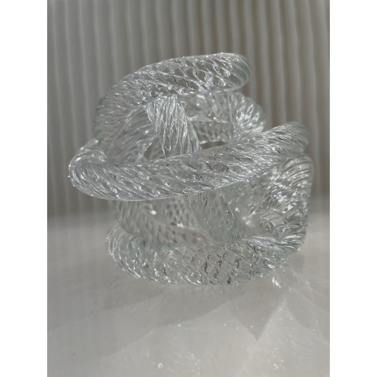 Geknoopte glazen sculptuur M transparant - 15 cm