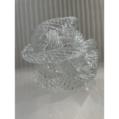 Geknoopte glazen sculptuur M transparant - 15 cm