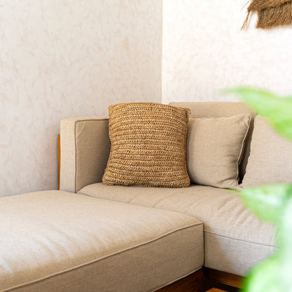 Sierkussen Jiwa Raffia Beige - 40x40 cm