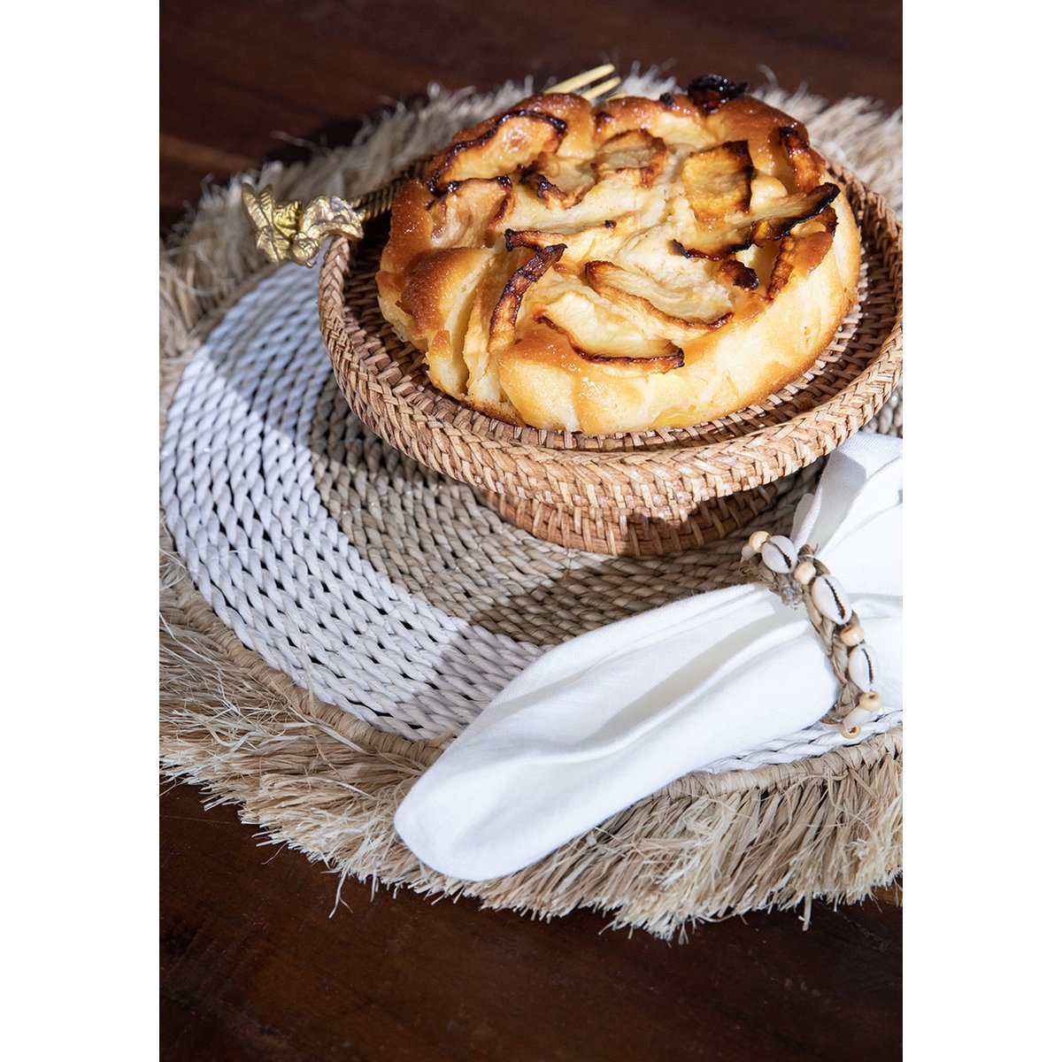 Zeegras raffia placemat Naturel wit - 45 cm - OutHome