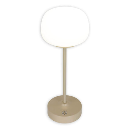 LED Acculamp Pina Beige/Wit Glas - 30 cm