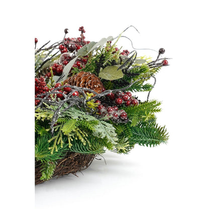 Kerstkrans Bodi Groen/Bordeauxrood - Ø 40 cm