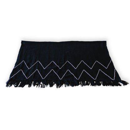 Plaid Linggah Zwart Katoen - 140x200 cm