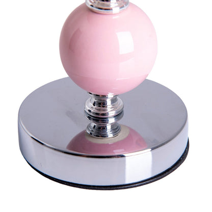 Keramische tafellamp "araga" 36 cm hoog, tafellamp gemaakt van metaal, keramiek, met tekstbladen, roze, met E14 - aansluiting, verlichting voor eetkamer, woonkamer, gang of kantoor, - OutHome