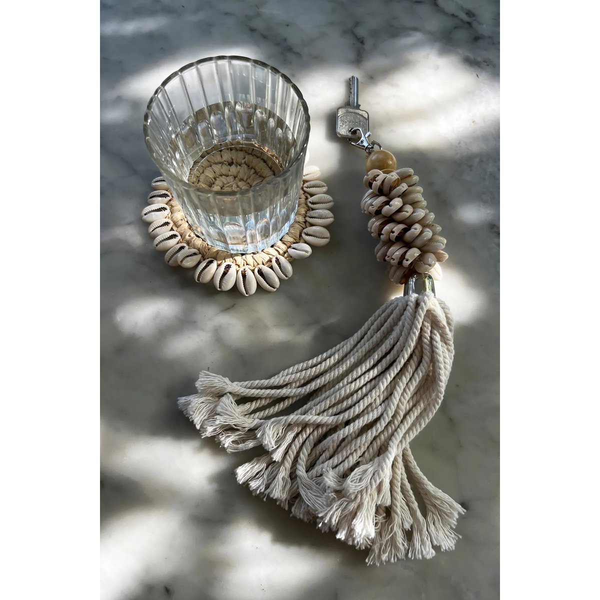 Raffia onderzetter Shell natuurlijk - OutHome