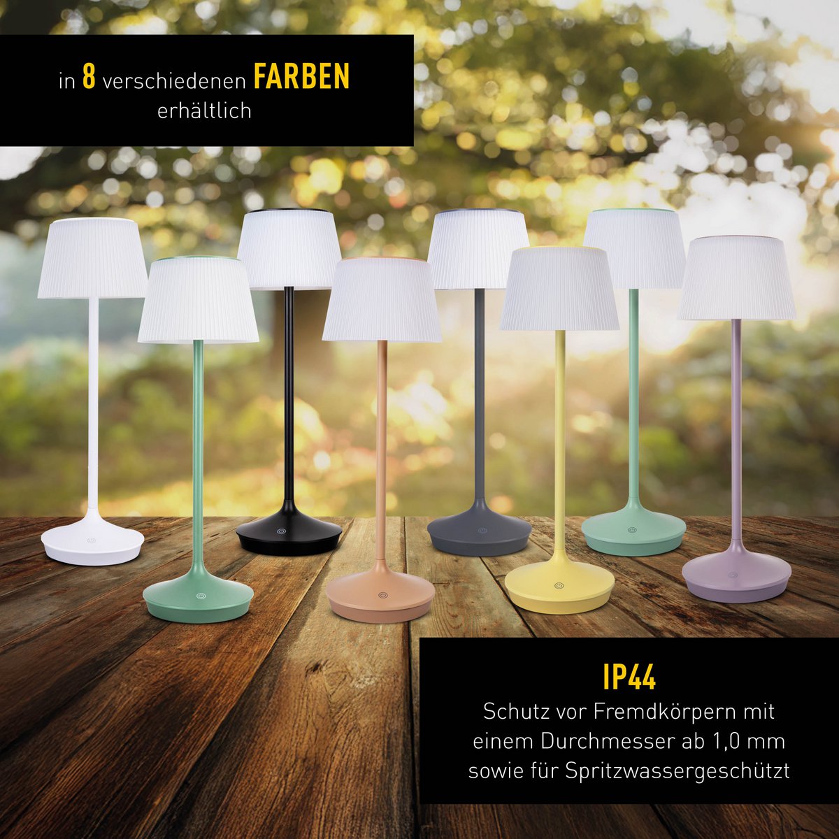 Solar Tafellamp Emmi Geel/Wit - 38 cm (Dimbaar)