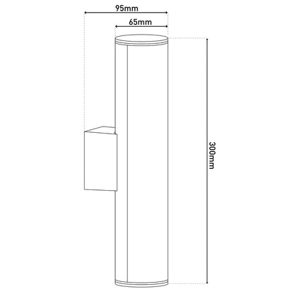 LED - wandlampen "Flair", 30 cm gemaakt van grijs metaal en plastic, met geïntegreerde LED - OutHome