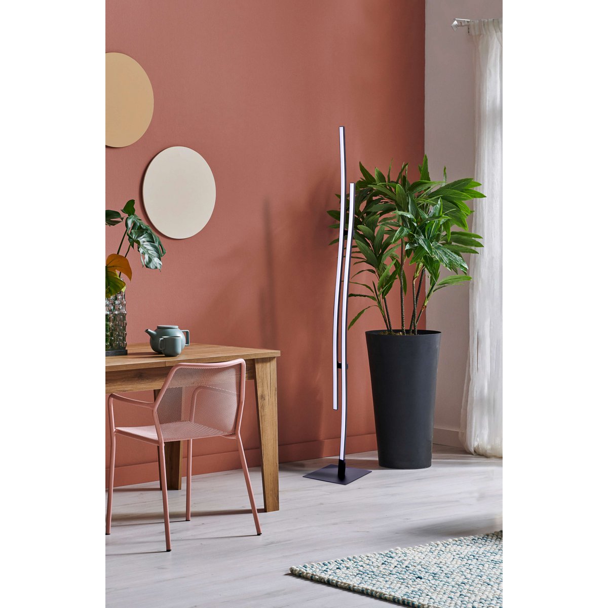 LED Vloerlamp Onda Zwart - 130 cm