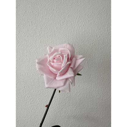 Kunstroos Hand touch rose lichtroze - 72 cm (set van 2)