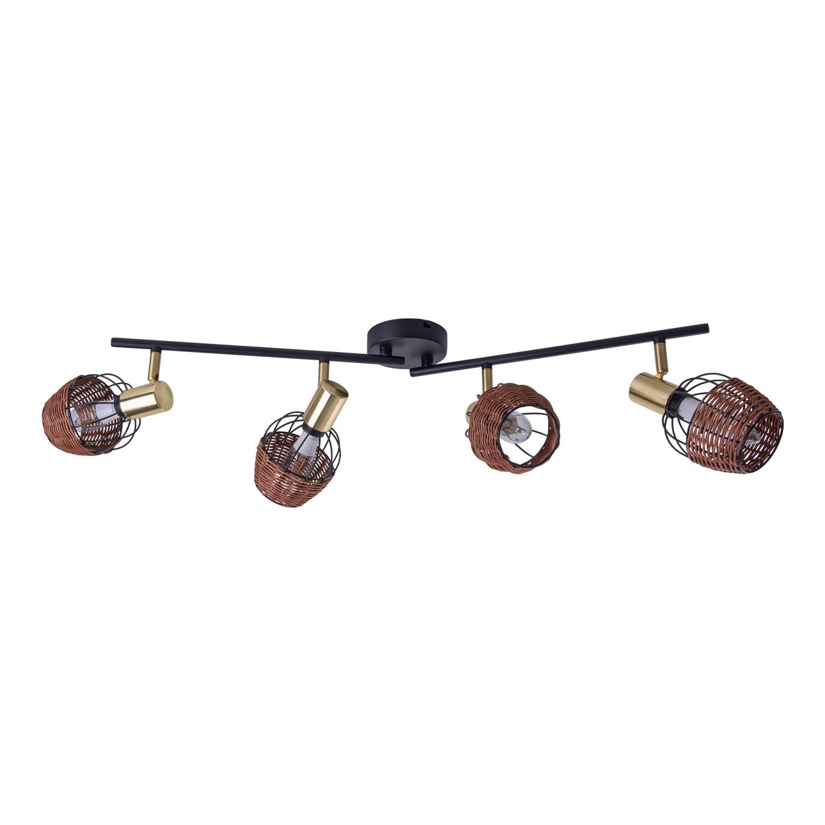 Plafondlamp Corbis 4-Lichts Zwart/Goud - 78 cm (E14)