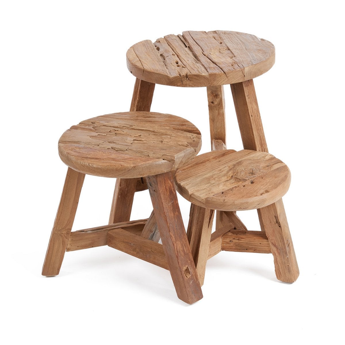 Teakhout kruk Yatai naturel