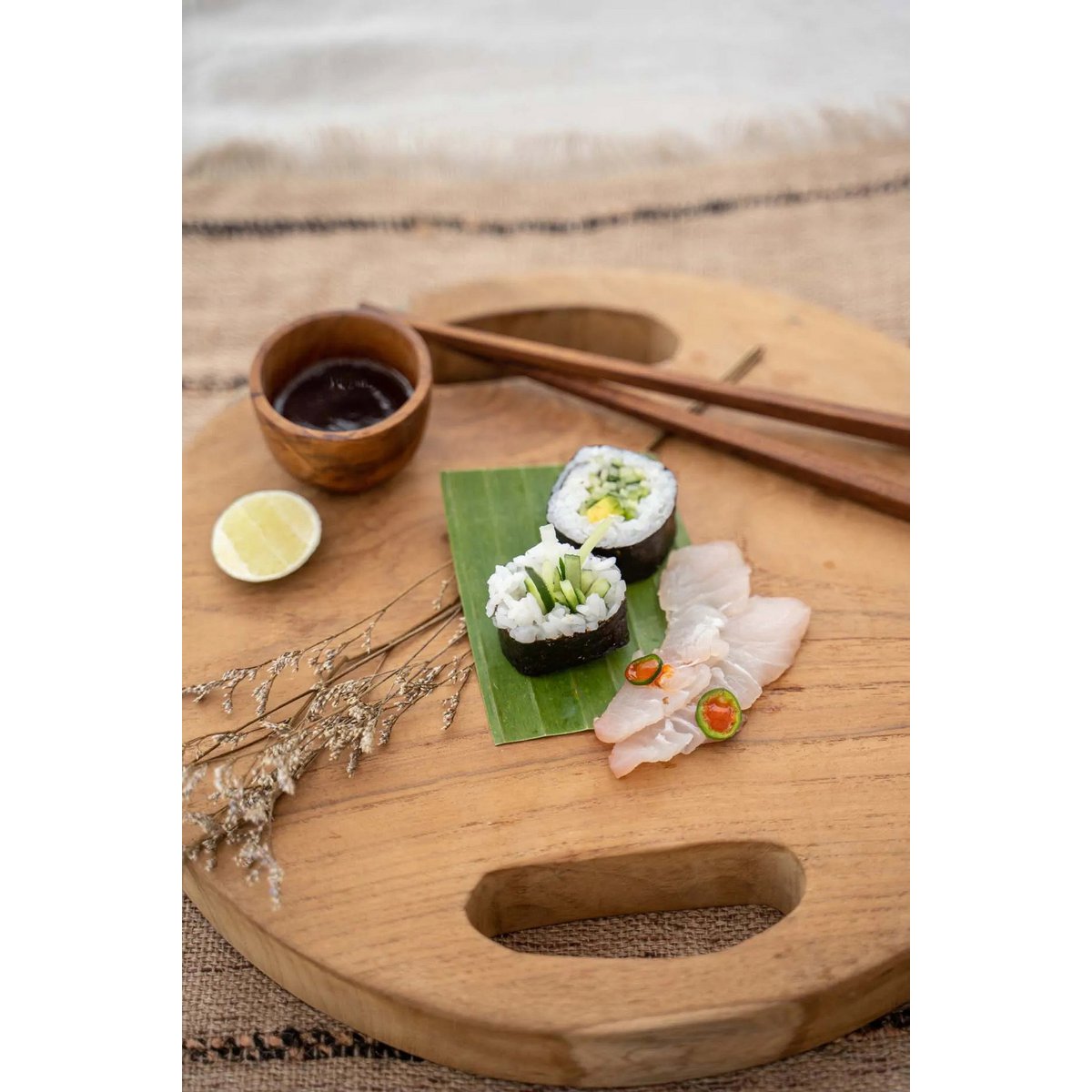 Teak dienblad Root tray naturel - M - OutHome