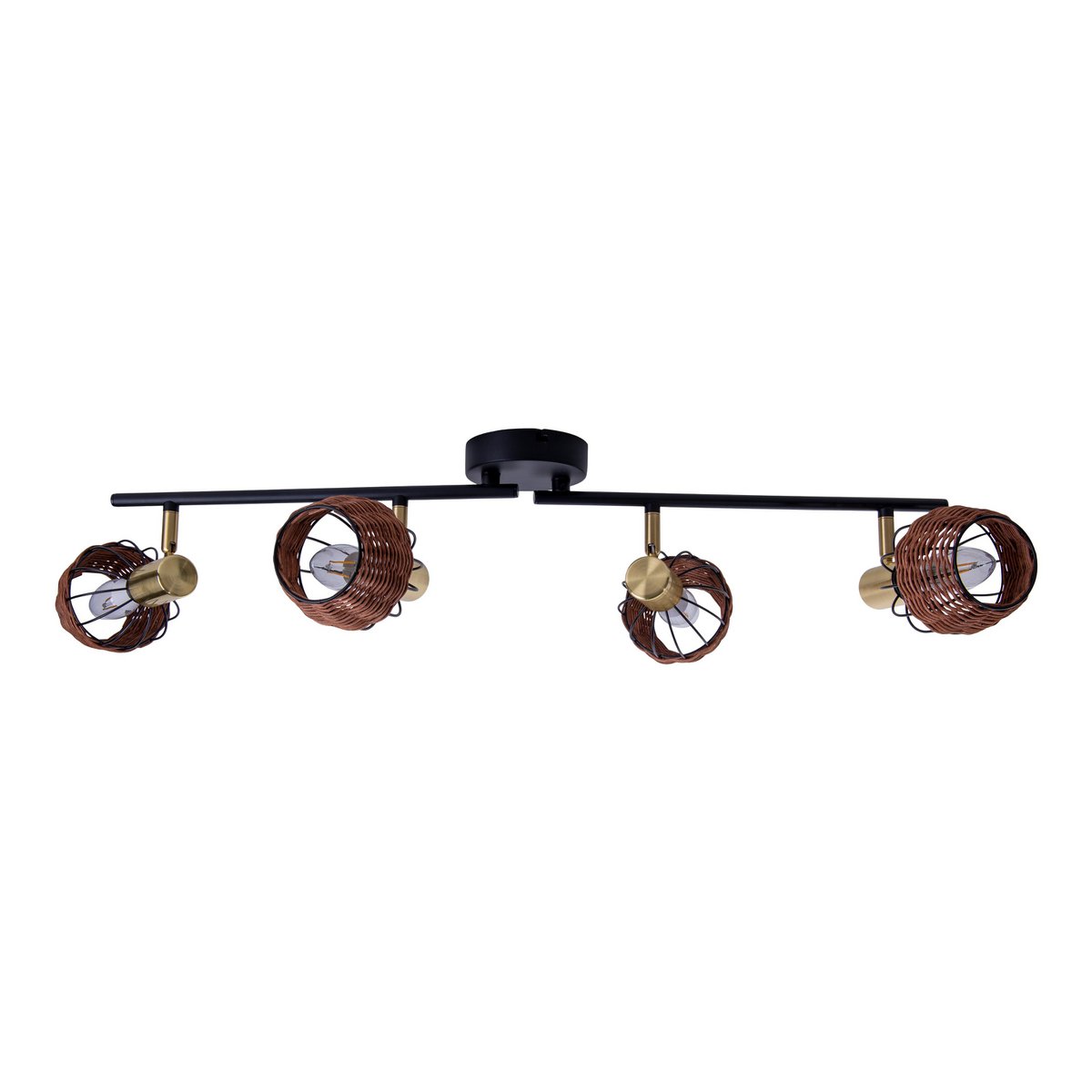 Plafondlamp Corbis 4-Lichts Zwart/Goud - 78 cm (E14)