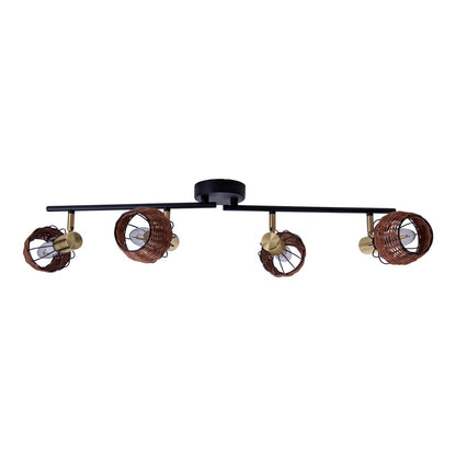Plafondlamp Corbis 4-Lichts Zwart/Goud - 78 cm (E14)