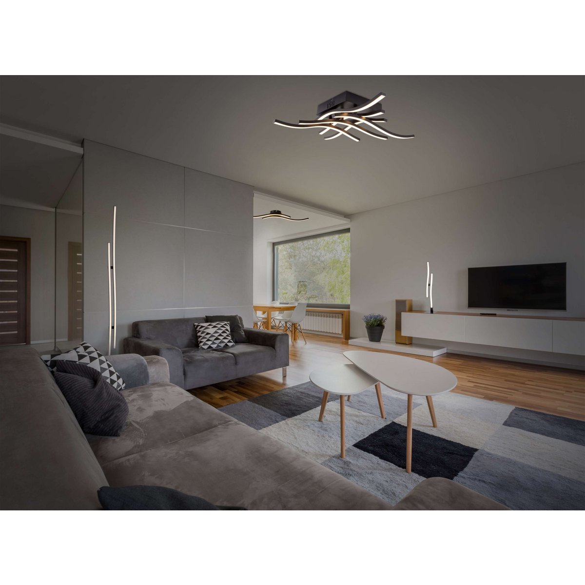LED Vloerlamp Onda Zwart - 130 cm