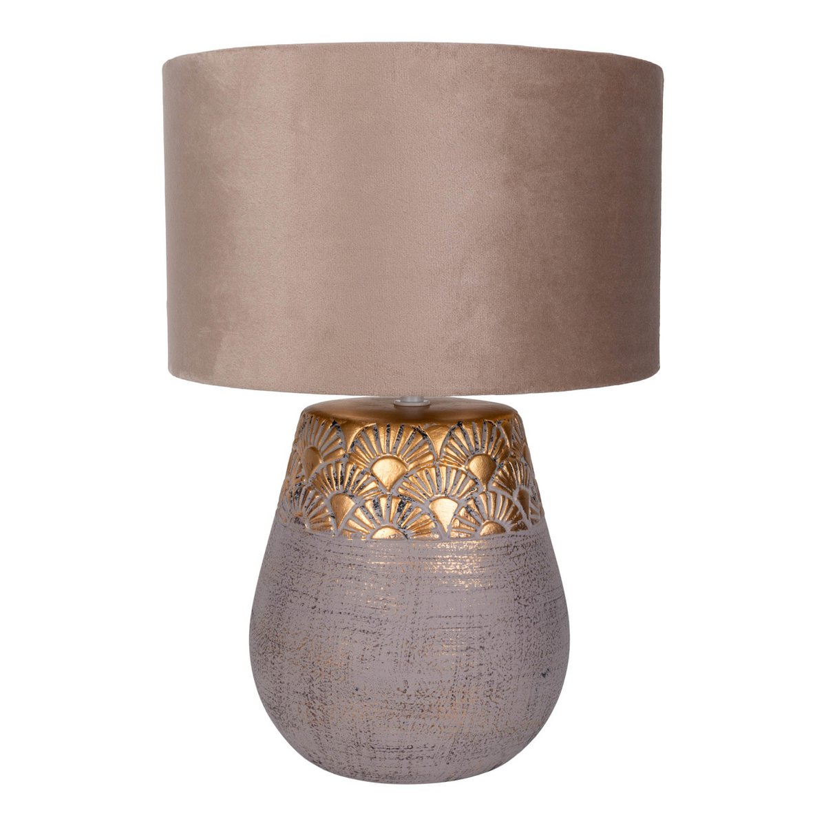 Keramische Tafellamp Bronco Beige/Goud - 39 cm (E14)