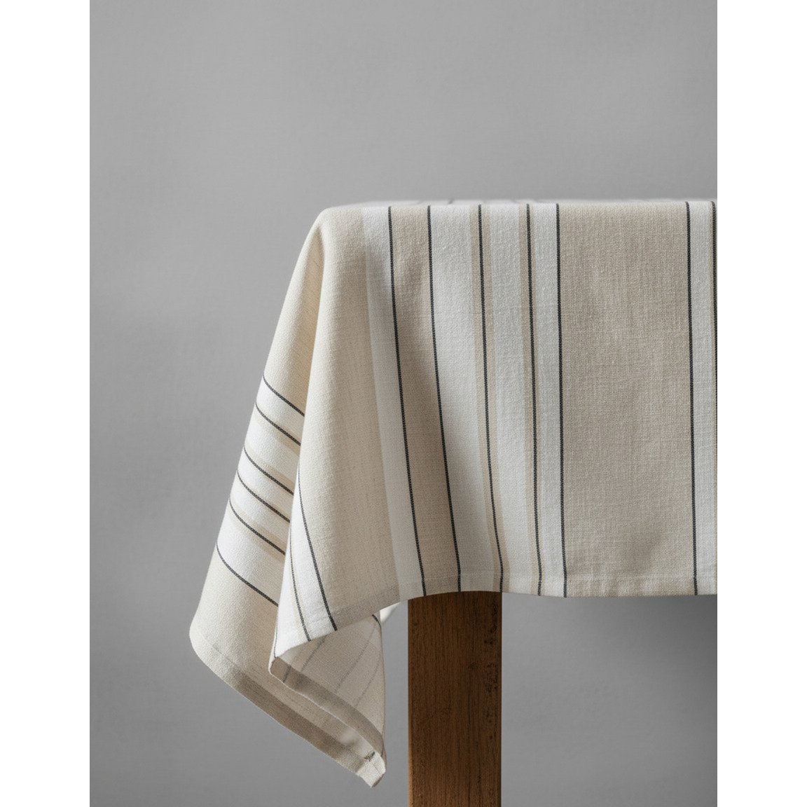 Linnen tafelkleed Provence zwart-wit - 150 x 250 cm - OutHome