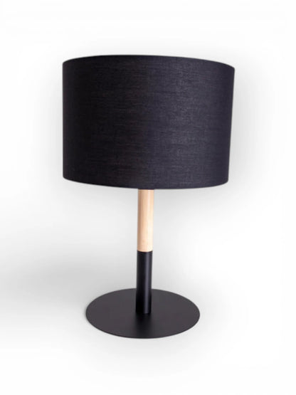 Tafellamp Tessile Zwart/Naturel - 37 cm (E14)