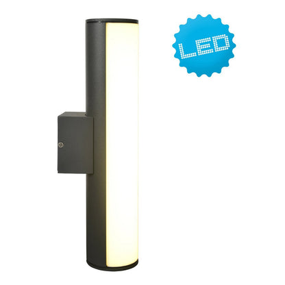 LED - wandlampen "Flair", 30 cm gemaakt van grijs metaal en plastic, met geïntegreerde LED - OutHome